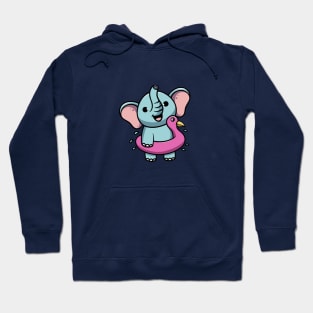 Cute Little Elephant Swimming Hoodie